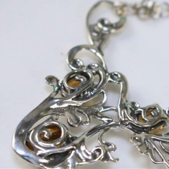 NEW Carolyn Pollack Sterling Silver 5+ carat Pear Citrine Necklace in the Box - Picture 6 of 6
